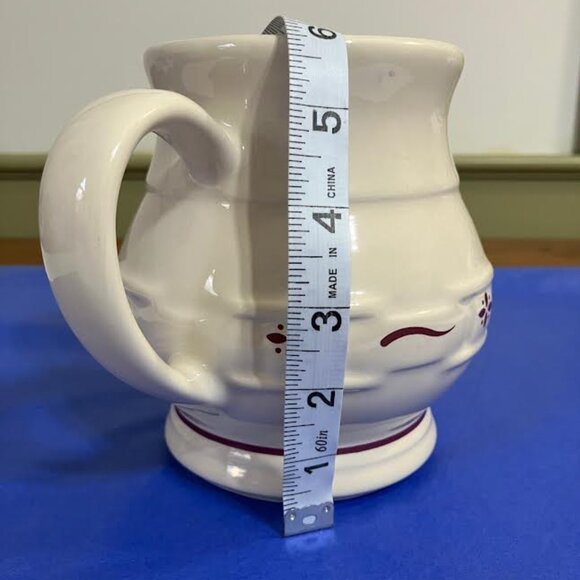 Longaberger Pottery 32 oz. Pitcher Woven Traditions Red - Picture 9 of 13